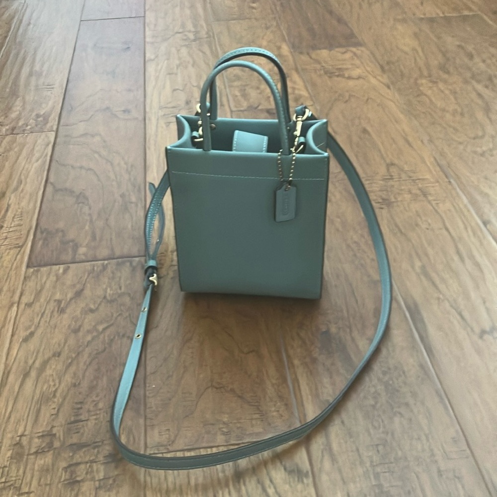 Small green coach cross body bag